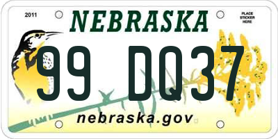 NE license plate 99DQ37