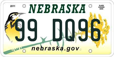 NE license plate 99DQ96