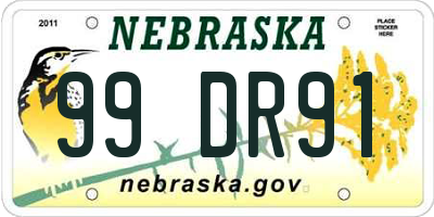 NE license plate 99DR91