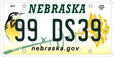 NE license plate 99DS39