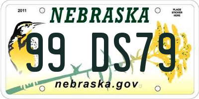 NE license plate 99DS79