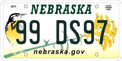 NE license plate 99DS97
