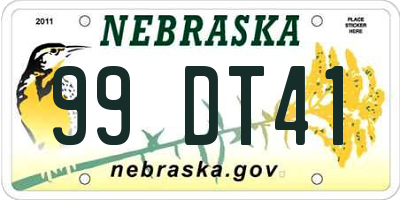 NE license plate 99DT41
