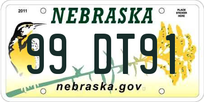 NE license plate 99DT91