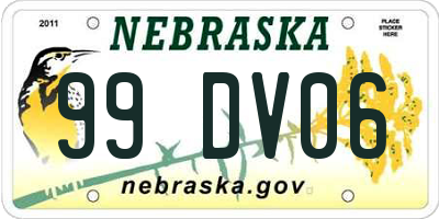 NE license plate 99DV06