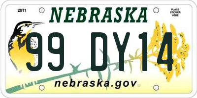 NE license plate 99DY14