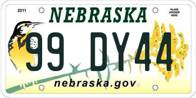 NE license plate 99DY44