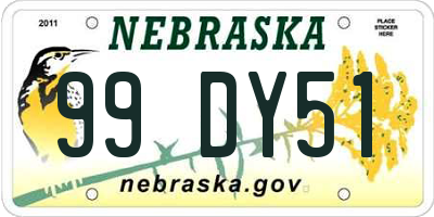 NE license plate 99DY51