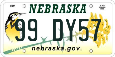 NE license plate 99DY57
