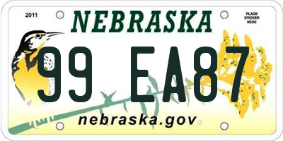 NE license plate 99EA87