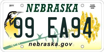 NE license plate 99EA94