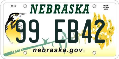 NE license plate 99EB42