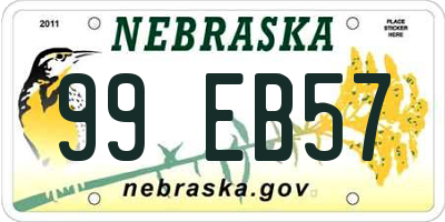 NE license plate 99EB57