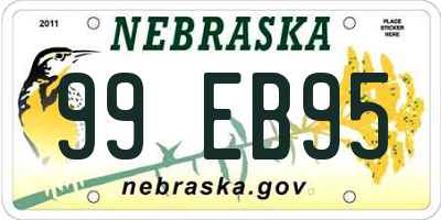 NE license plate 99EB95