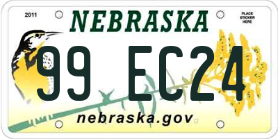 NE license plate 99EC24