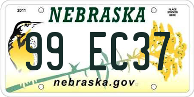 NE license plate 99EC37