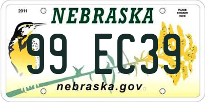 NE license plate 99EC39