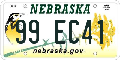 NE license plate 99EC41