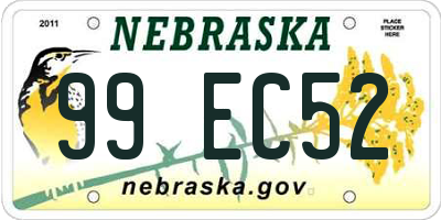 NE license plate 99EC52