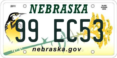 NE license plate 99EC53