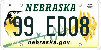 NE license plate 99ED08