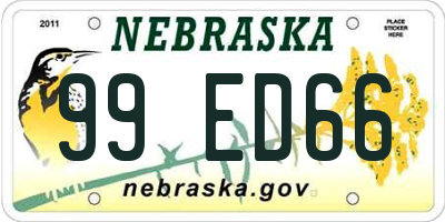 NE license plate 99ED66