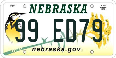 NE license plate 99ED79