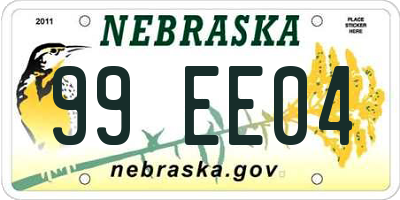 NE license plate 99EE04