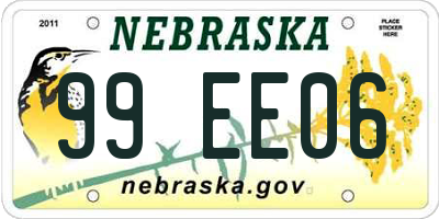 NE license plate 99EE06