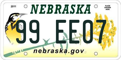 NE license plate 99EE07