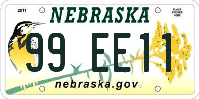 NE license plate 99EE11