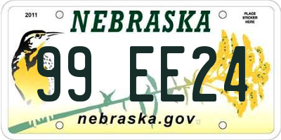 NE license plate 99EE24