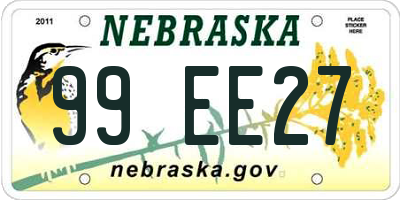 NE license plate 99EE27