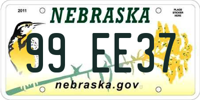 NE license plate 99EE37