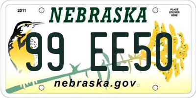 NE license plate 99EE50