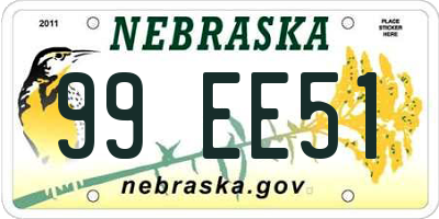 NE license plate 99EE51