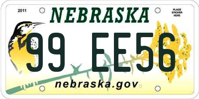 NE license plate 99EE56