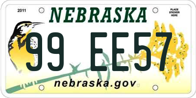 NE license plate 99EE57