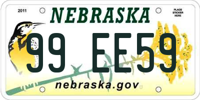 NE license plate 99EE59