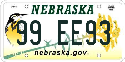 NE license plate 99EE93