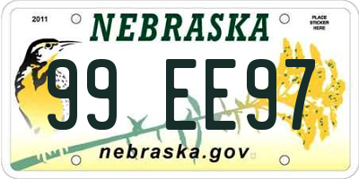 NE license plate 99EE97