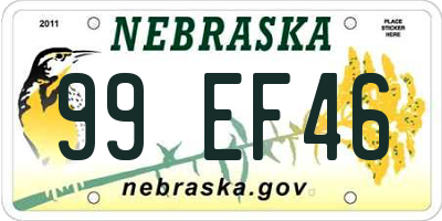 NE license plate 99EF46