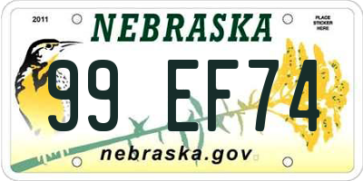 NE license plate 99EF74