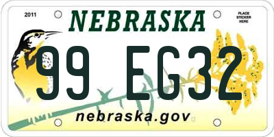 NE license plate 99EG32