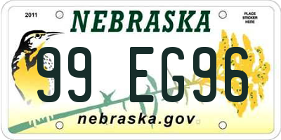 NE license plate 99EG96