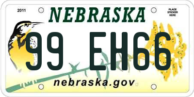NE license plate 99EH66