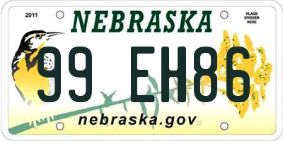 NE license plate 99EH86