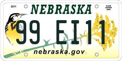 NE license plate 99EI11
