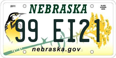 NE license plate 99EI21