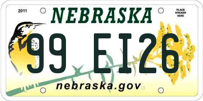 NE license plate 99EI26